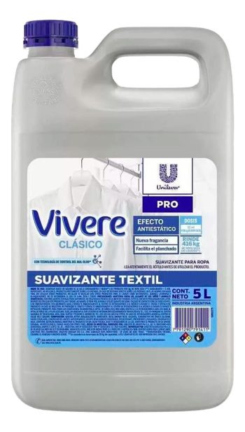 Suavizante Para Ropa Vivere Bidon X 5 Lts.